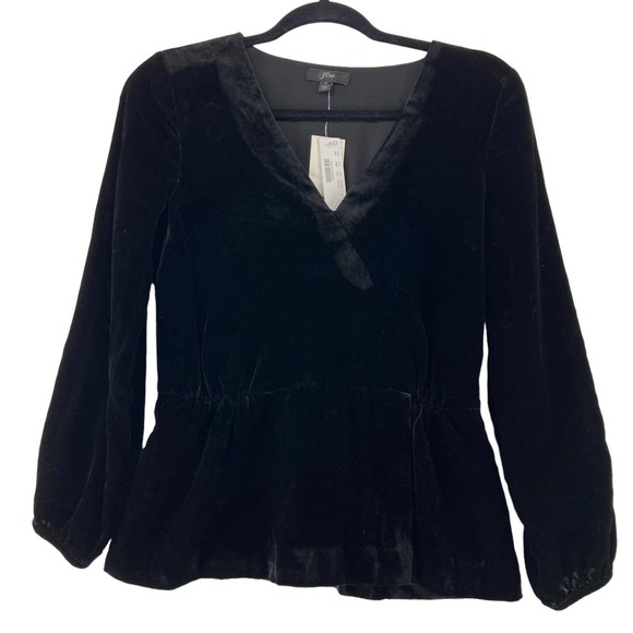 J Crew Faux Wrap Top in Drapey Velvet Size 2 NWT - Picture 1 of 9